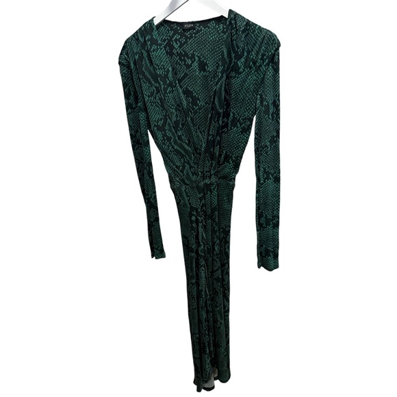 Atlein Green and Black Snake Skin Print Dress, size 40 - Picture 2 of 9